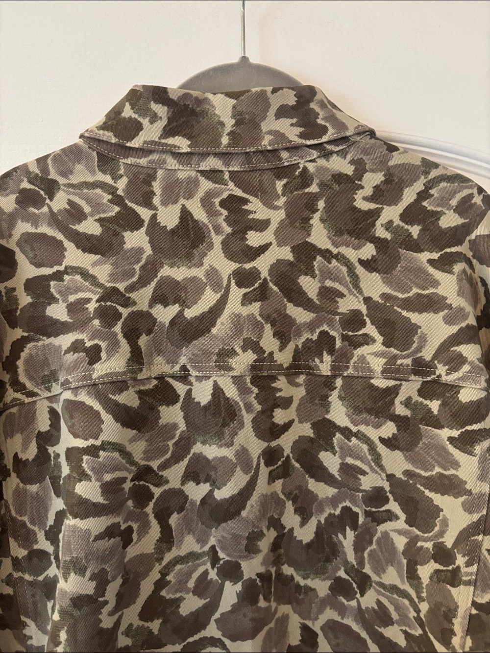 NWT Democracy Green/Beige/Brown Camo Inspired Jean Jacket SZ XL - Picture 13 of 16